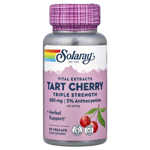 Solaray, Vital Extracts, вишня, 90 растительных капсул (340 мг в 1 капсуле)