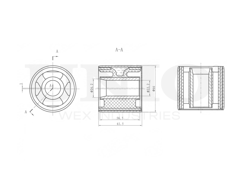Сайлентблок задний переднего нижнего рычага UNIO RMP-20513