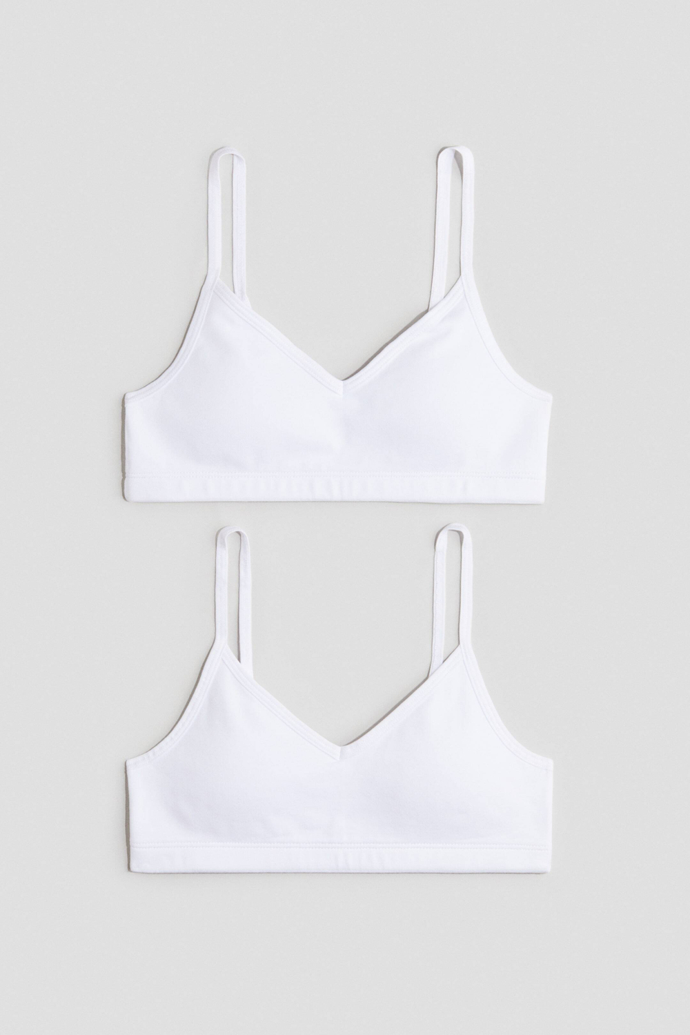 H&M Набор из двух укороченных топов с подкладкой, белый