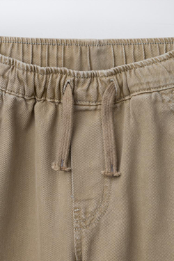 ZARA БРЮКИ СВОБОДНОГО КРОЯ С КАРМАНАМИ, КОРИЧНЕВЫЙ