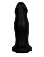 Чёрный анальный фаллоимитатор с ограничительным основанием - 14 см.