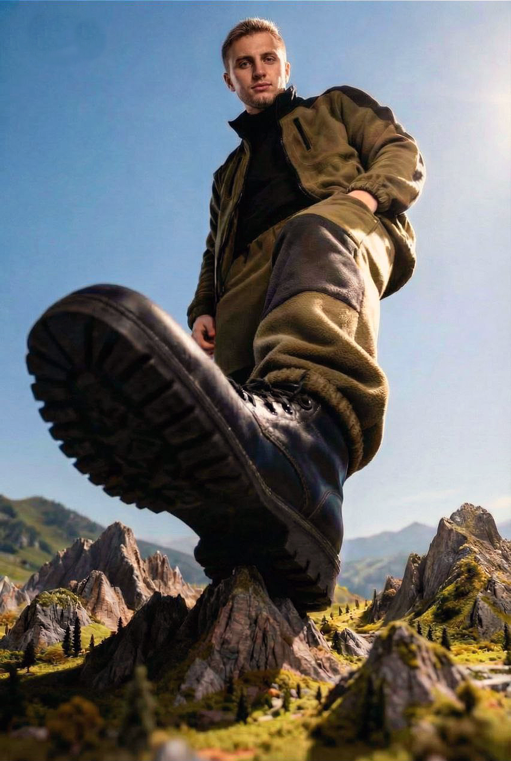 Флисовый костюм мужской комби