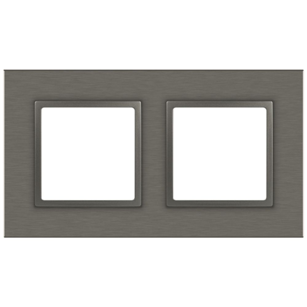 Рамка для розеток и выключателей ЭРА Elegance 14-5202-16 на 2 поста, металл, титан