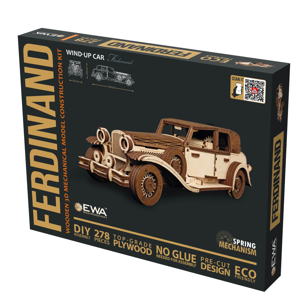 Деревянный конструктор Ретроавтомобиль Фердинанд (EWA)