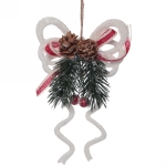 Подвеска елочная БЛЕСК «Бантик» 14*8,5 см, Белый