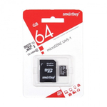 MICRO SD 64Gb Smart Buy Class 10 UHS-I с адаптером SD