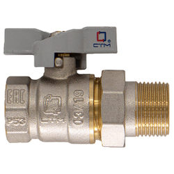 Кран CTM шар. 1" с накид. гайкой бабочка СТАНДАРТ CWAFM001