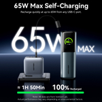 20000mAh Power Bank (USB-C + USB-C/USB-C/USB-A) 165W Gray TFT Display Type