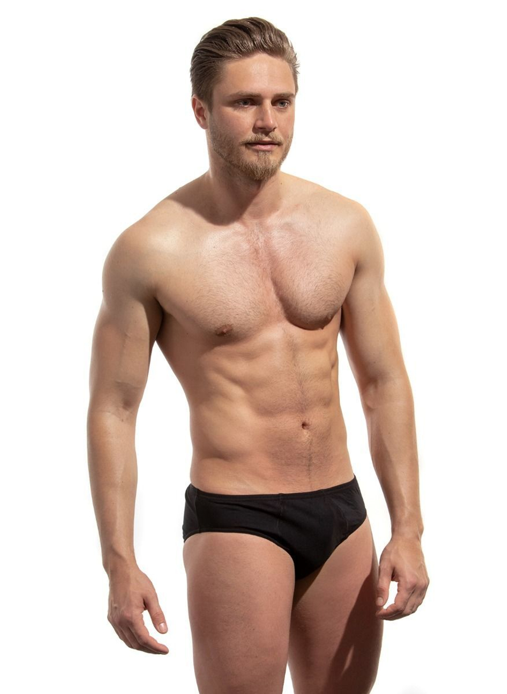 Набор из 3 мужских трусов-слип из чистого хлопка (Размер: XL) (Цвет: белый)