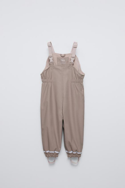 ZARA ПРОРЕЗИНЕННЫЙ КОМБИНЕЗОН WATER RESISTANT, СЕРОВАТО-КОРИЧНЕВЫЙ