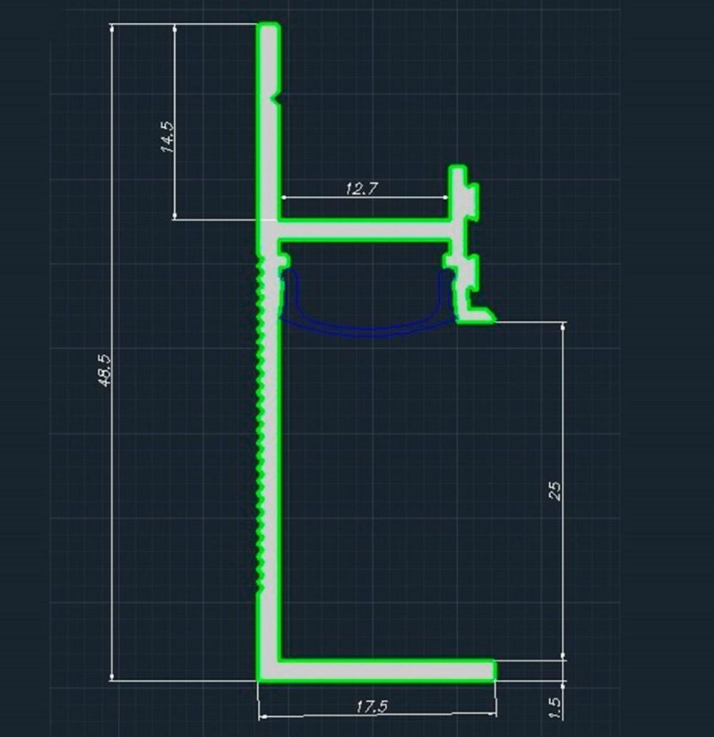 Теневой плинтус скрытого монтажа Pro Design 7210 белый, 2700x17,5x48,5 мм