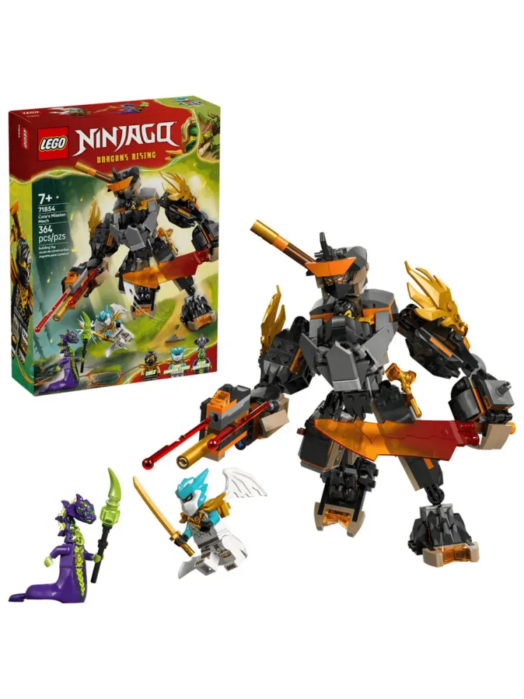 Конструктор NINJAGO 71854 Миссия Коула: робот и дракон Зейн