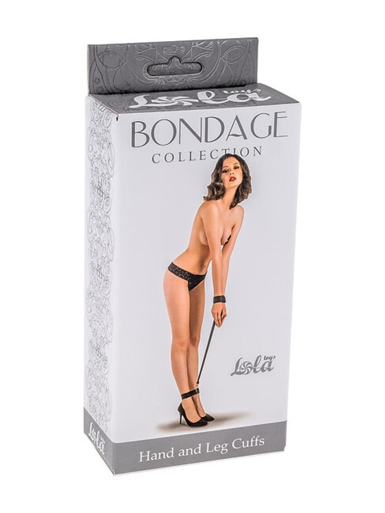 Фиксатор для запястий и лодыжек Hand And Leg Cuffs Plus Size (черный) (Цвет: черный)