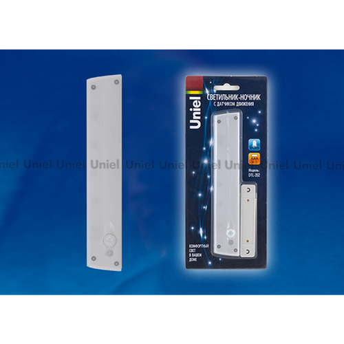 DTL-352 Вега/Grey/5LED+SENSOR/3AAA Портативный светильник-ночник с датчиком движения, питание от 3-х батареек AAA (в комплект не входят).Цвет-серый.Бл