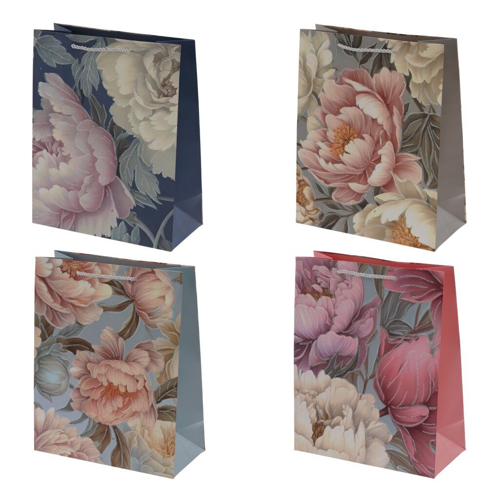 GAEM Пакет подарочный M (бумага 210г/м2, блок 12шт), L26 W12 H32 см, 4в.