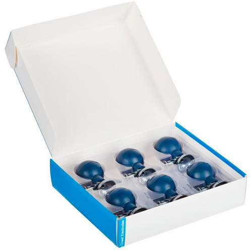 Комплект грудных электродов для ЭКГ с винтом и зажимом, хлорид сереба 24 мм 6 шт