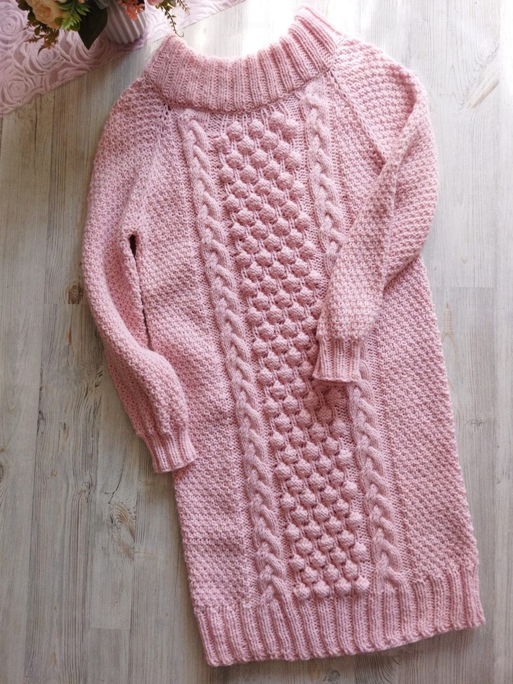 Платье вязаное (44 / розовый жемчуг / 44)