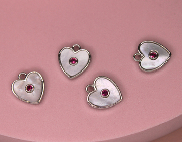 Подвеска сердце перл 11 мм