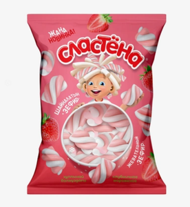 Зефир Сластёна со вкусом клубничного мороженого, 150 г