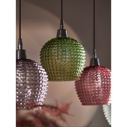 Светильник подвесной каскадный Aurora, 110х18 см, сливовый/зеленый/серый