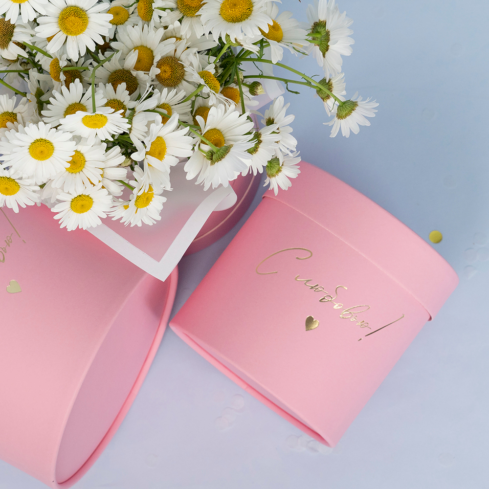 Коробка-цилиндр «С Любовью» в розовом цвете, матовый