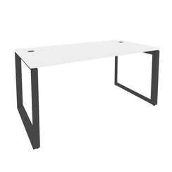 Onix Direct Стол рабочий руководителя на О-образном м/к O.MO-SRR-4.8 Белый Бриллиант/Металл Антрацит