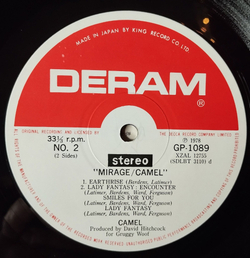 Винтажная виниловая пластинка LP Camel Mirage (Japan 1978) (Obi)