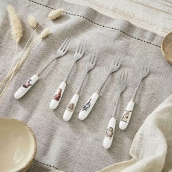 Royal Worcester - Набор Wrendale Designs из 6 вилок для торта / артикул   WN1102-XG  / GTIN 749151597723