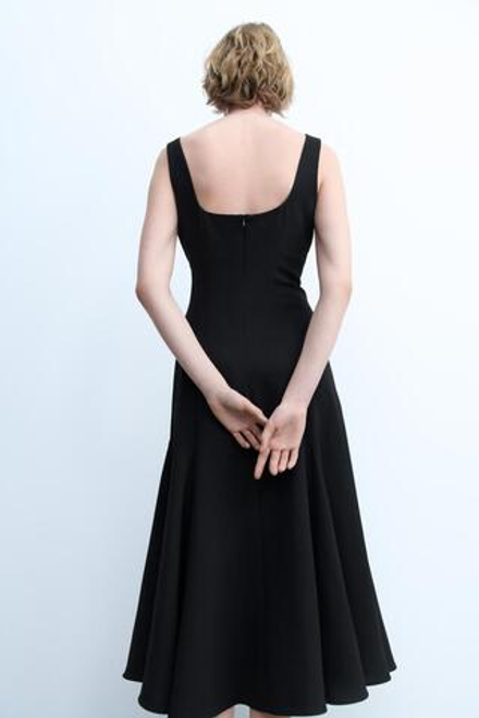 ZARA ПЛАТЬЕ МИДИ — ZW COLLECTION, ЧЕРНЫЙ