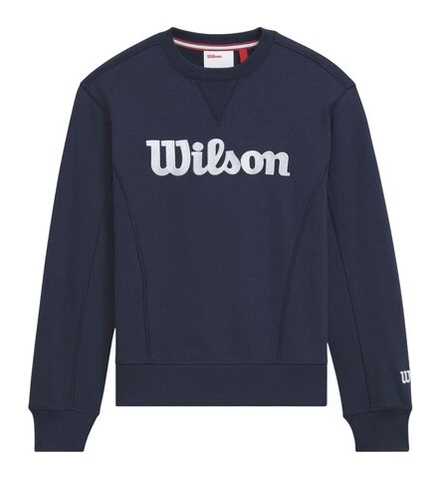 Детская теннисная куртка Wilson Youth Team Crewneck - classic navy