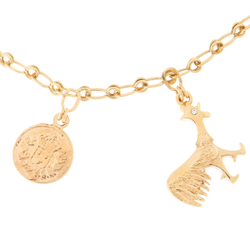 "Забияка" браслет в золотом покрытии из коллекции "Cocka-doodle-doo" от Jenavi с замком карабин