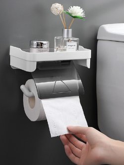 Держатель для туалетной бумаги с полкой (XS-387)