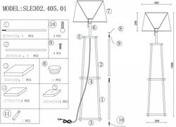 Торшер с полкой ST-Luce Menola SLE302.405.01