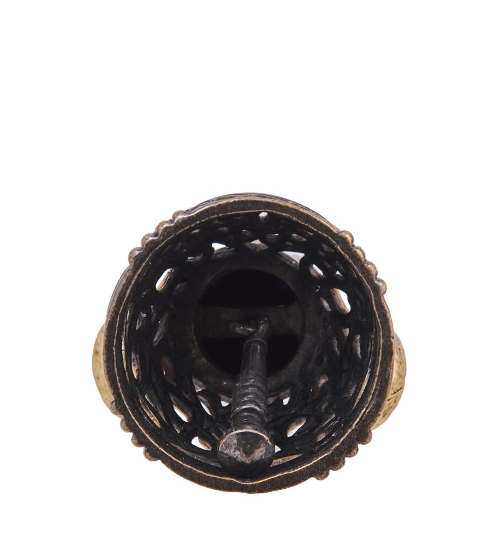 AM-4242 Колокольчик «Слон Ажур» (латунь, янтарь)