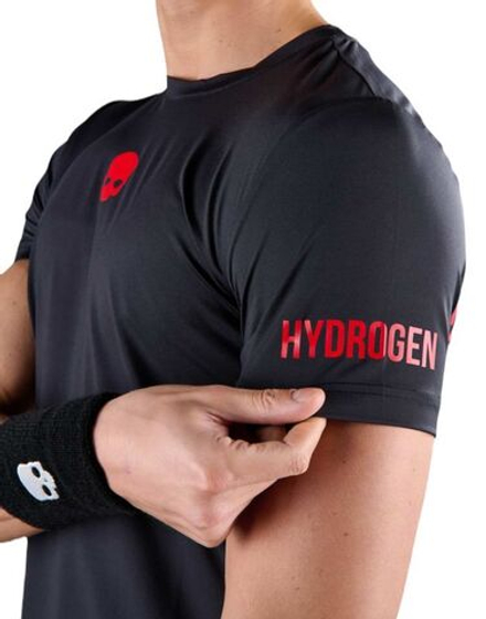 Мужская теннисная футболка Hydrogen Panther Tech T-Shirt - black/red