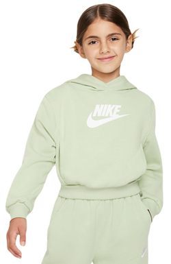 Детская теннисная куртка Nike Sportswear Club Fleece Crop - honeydew/white