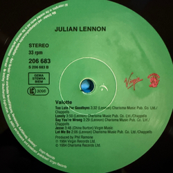 Виниловая пластинка Julian Lennon - Valotte LP