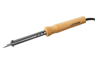 Паяльник Stayer с деревянной рукояткой и долговечным жалом MASTER MAXTerm 60 Вт клин 55310-60