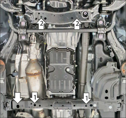 Защита алюминиевая 5 мм КПП для Toyota Land Cruiser Prado 250; V=2,8D; с 2024г Motodor.32535