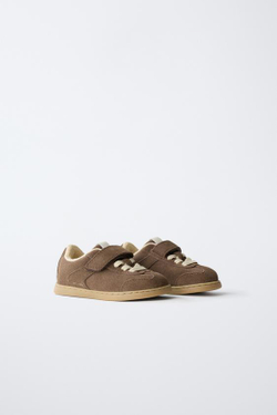 ZARA КОЖАНЫЕ КРОССОВКИ BAREFOOT, ШОКОЛАДНЫЙ