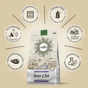 Сухой корм CRAFTIA HARMONA для взрослых кошек из курицы и рыбы