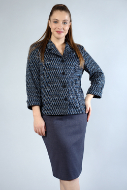 Жакет женский 3437ВЕА, черно-синий #225ЧС043437ВЕА