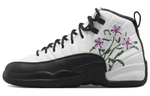 Jordan Air Jordan 12 Floral wear-resistant non-slip high-top retro basketball shoes GS black and white