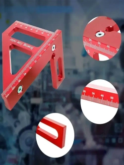 Линейка/угольник 112мм х 64мм, Угольник столярный, Алюминий