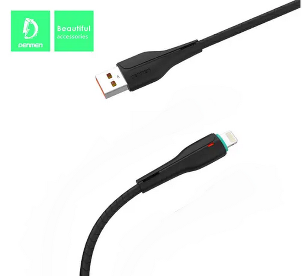 Кабель USB - Lightning DENMEN D16L 3.6A (черный) 1м