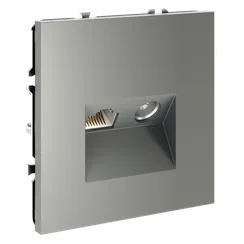 Розетка телевизионная встраиваемая VOLTUM S70 TV+RJ45 кат. 6, (сталь) vls060705