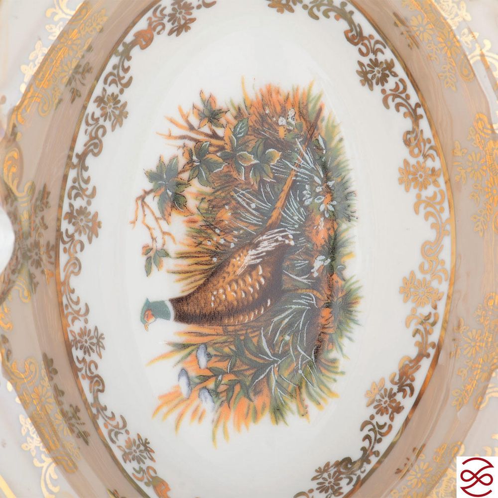 Менажница 2 секции Queen's Crown Aristokrat Охота бежевая 26 см