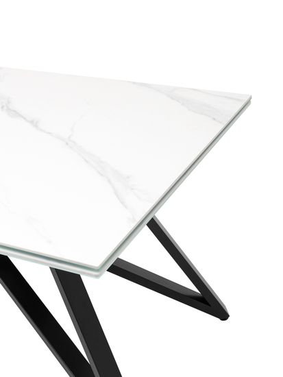 Стол обеденный Канкун раскладной 140-180*90 керамика белый