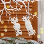 Подвеска «Конфетки» 10 см (набор 2 шт.), белый блеск