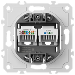 Механизм розетки RJ11 + RJ45 (двойная) cat.3/5e/ClassE-4/8, серия DB